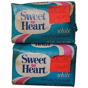 Sweet Heart Vintage White Complexion Soap Bar Set Beauty Bath 3oz Discontinued